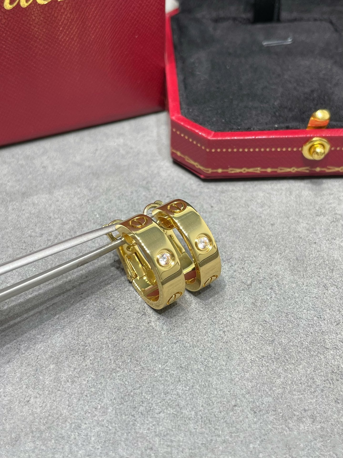 [Marin]LOVE 5.5MM 1 ダイヤモンド イヤリング