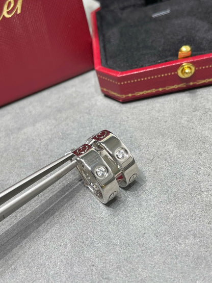 [Marin-Jewelry]LOVE 5.5MM 1 DIAMOND EARRINGS