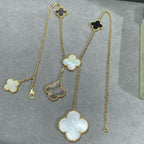 [Marin]COLLIER CLOVER 6 MOTIFS MOP ONYX OR