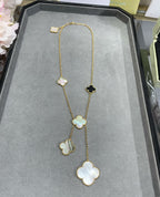 [Marin]COLLIER CLOVER 6 MOTIFS MOP ONYX OR