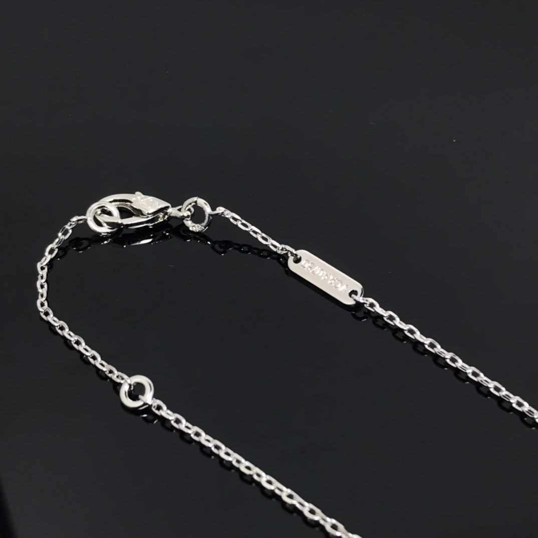 [Marin]CLOVER PIETERSITE SILVER LONG NECKLACE