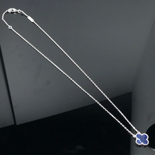 [Marin]CLOVER PIETERSITE SILVER LONG NECKLACE