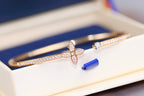[Marin]IDYLLE PINK GOLD OPEN BRACELET DIAMOND PAVED