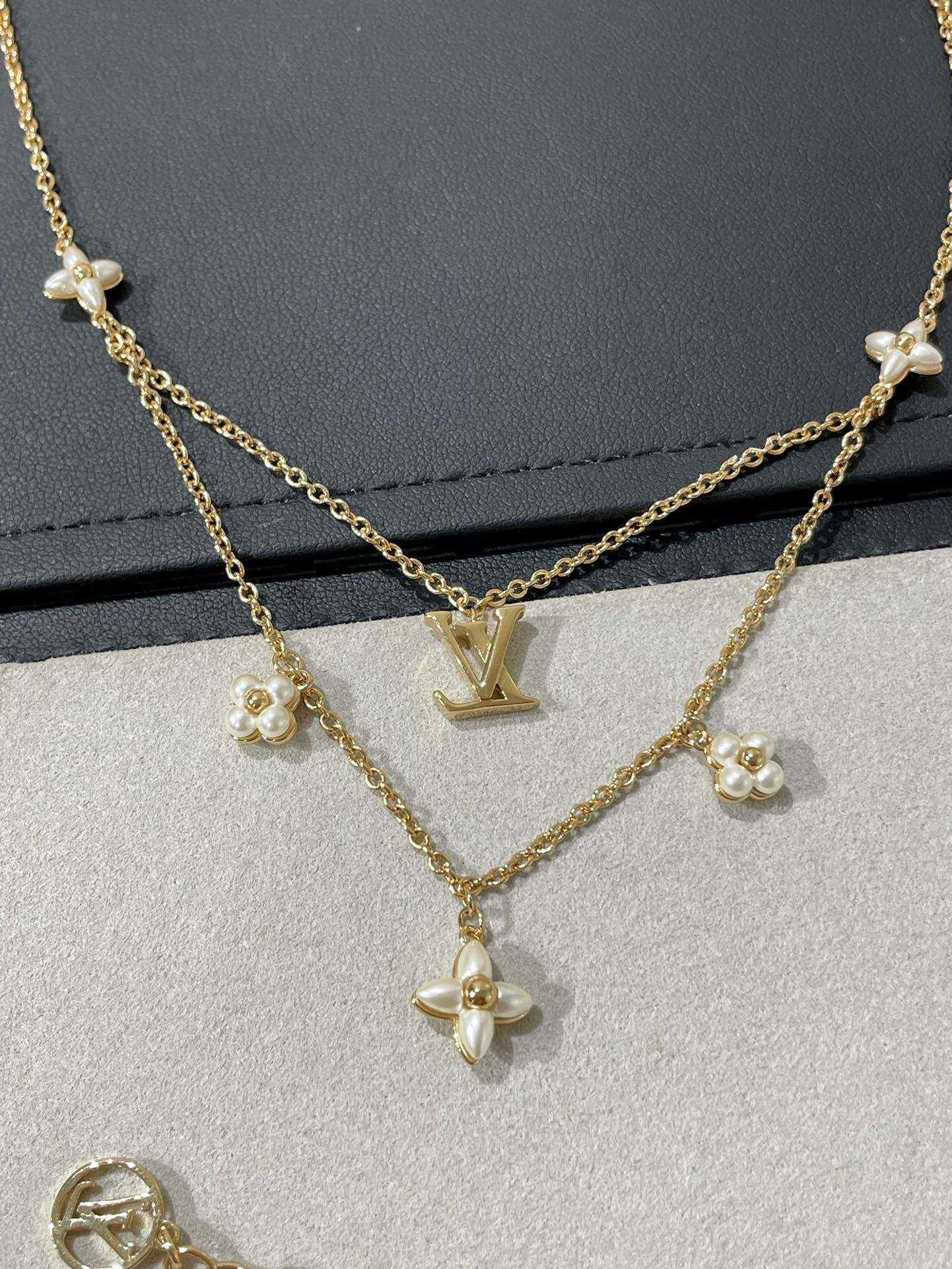 [Marin]FLOWERGRAM GOLD MOP DOUBLE ROW NECKLACE