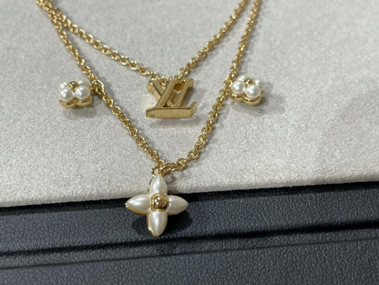 [Marin-Jewelry]FLOWERGRAM GOLD MOP DOUBLE ROW NECKLACE