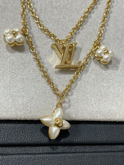 [Marin-Jewelry]FLOWERGRAM GOLD MOP DOUBLE ROW NECKLACE