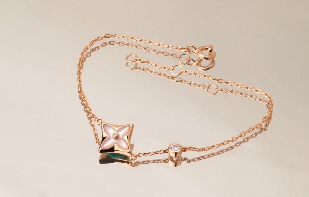 [Marin]STAR PINK MOP 1 DIAMOND PINK GOLD NECKLACE