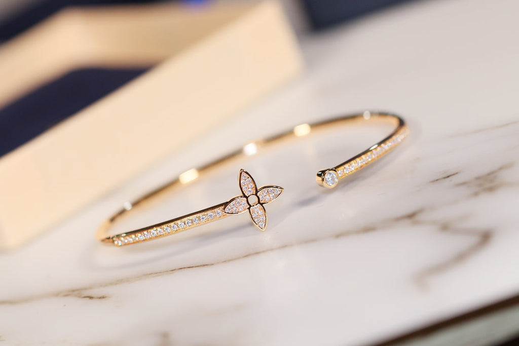 [Marin]IDYLLE GOLD OPEN BRACELET DIAMOND PAVED