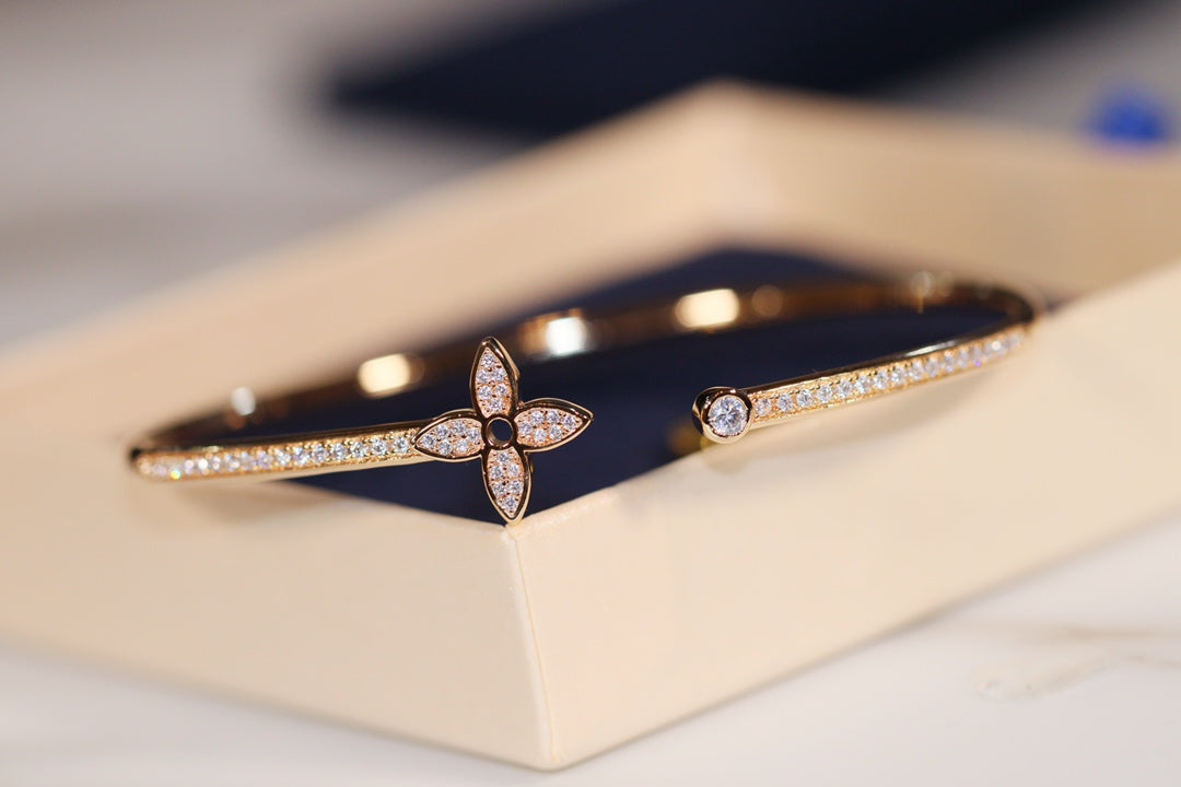 [Marin]IDYLLE GOLD OPEN BRACELET DIAMOND PAVED