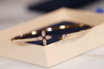 [Marin-Jewelry]IDYLLE GOLD OPEN BRACELET DIAMOND PAVED