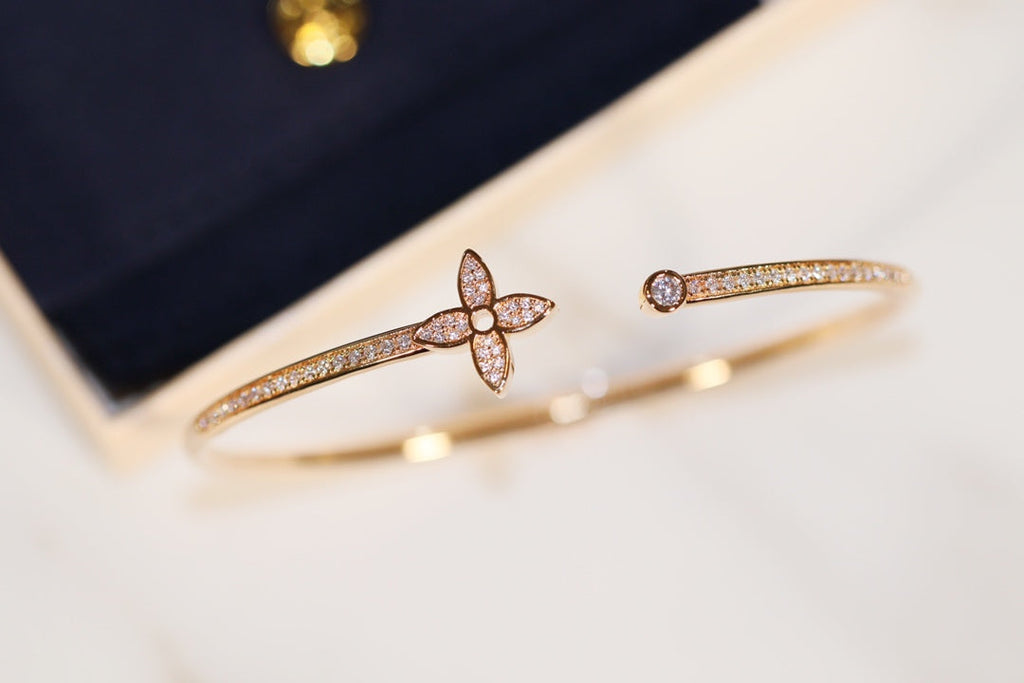 [Marin]IDYLLE GOLD OPEN BRACELET DIAMOND PAVED