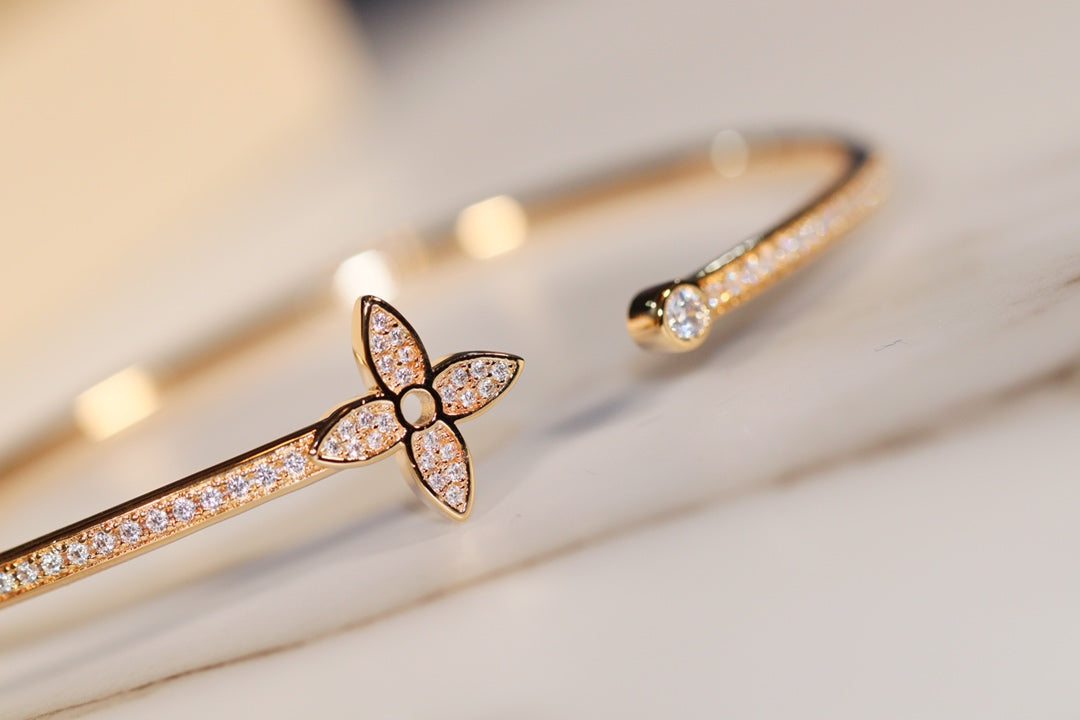 [Marin]IDYLLE GOLD OPEN BRACELET DIAMOND PAVED