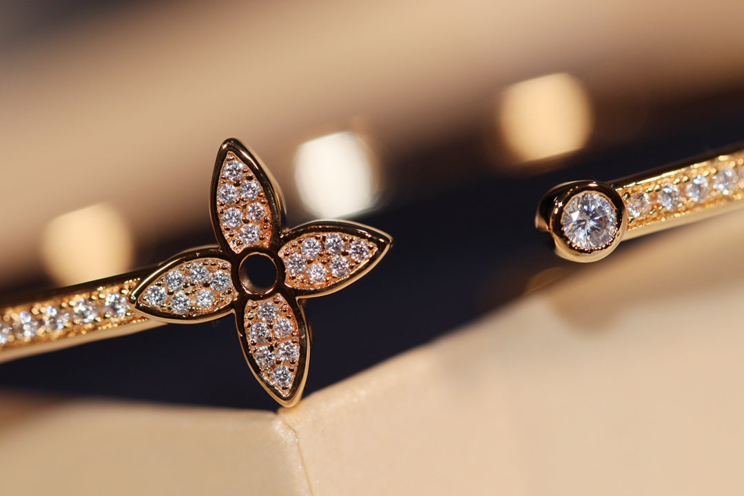 [Marin]IDYLLE GOLD OPEN BRACELET DIAMOND PAVED