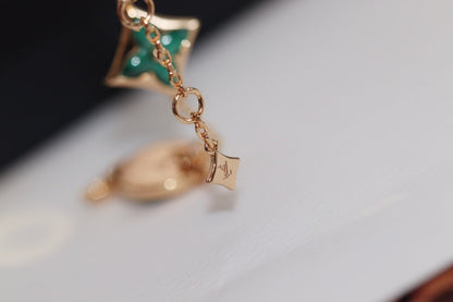 [Marin]STAR AND SUN 4 MOTIF PINK GOLD MALACHITE BRACELET