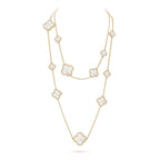 [Marin]COLLIER CLOVER 16 MOTIF NACRE BLANCHE OR
