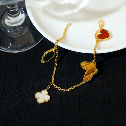 [Marin-Jewelry]LUCKY SPRING 5 MOTIF GOLD BRACELET