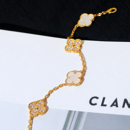 [Marin]CLOVER WHITE PEARL MOP 5 MOTIF BRACELET COLLECTION