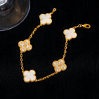 [⭐Shinejoy]CLOVER WHITE PEARL MOP 5 MOTIF BRACELET COLLECTION