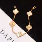 [⭐Shinejoy]CLOVER WHITE PEARL MOP 5 MOTIF BRACELET COLLECTION