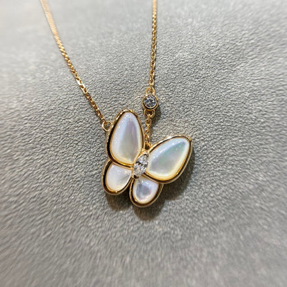 [Marin-Jewelry]バタフライ MOP ダイヤモンドネックレス