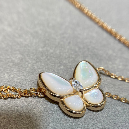 [Marin-Jewelry]バタフライ MOP ダイヤモンドネックレス