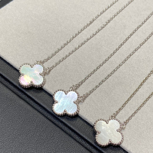[Marin]CLOVER MEDIUM SILVER WHITE MOP NECKLACE