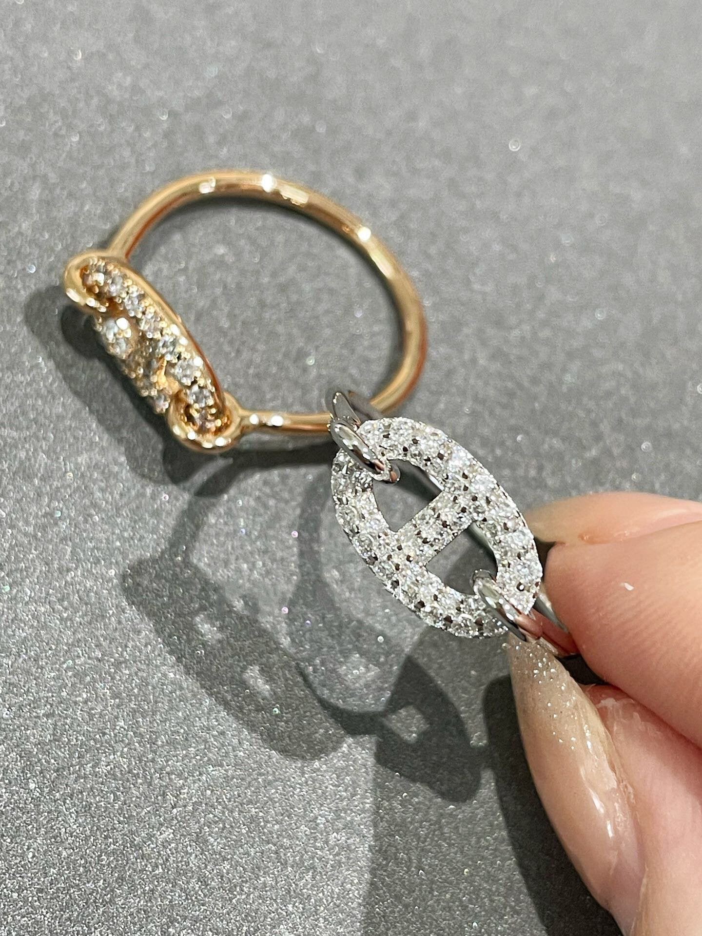 [Marin]BAGUE RONDE PETIT DIAMANT
