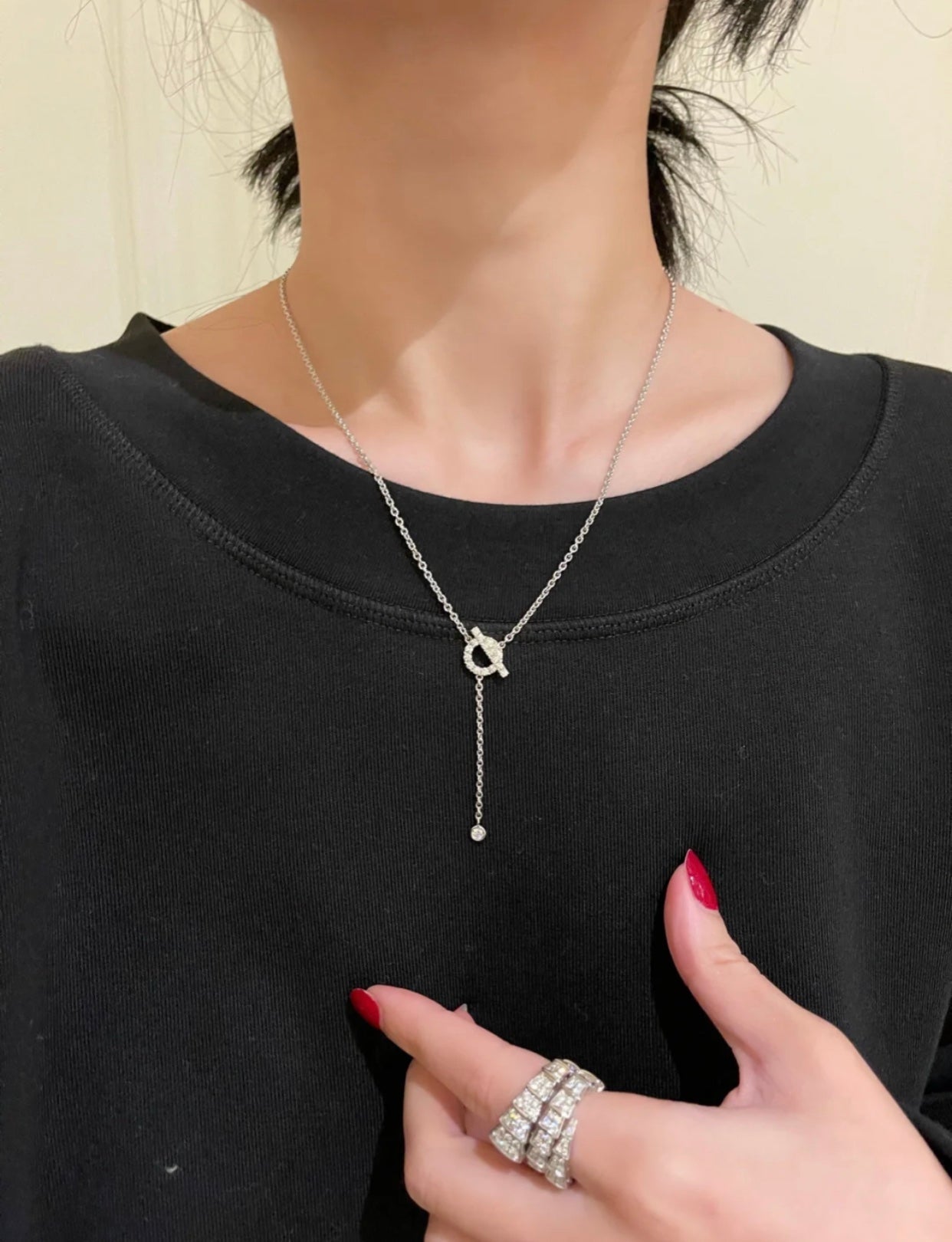 [Marin]COLLIER FINESSE EN ARGENT ET DIAMANTS