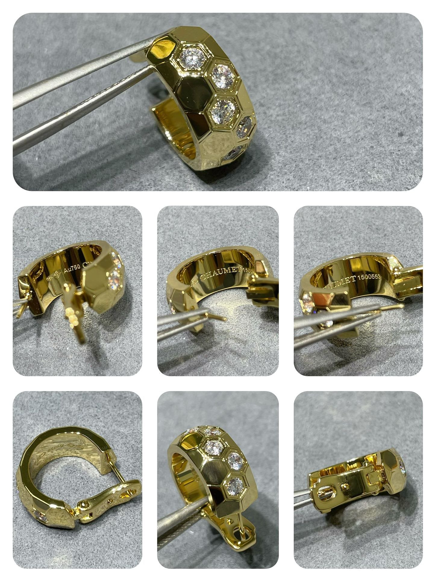 [Marin]BEE LOVE DIAMOND HOOP EARRINGS