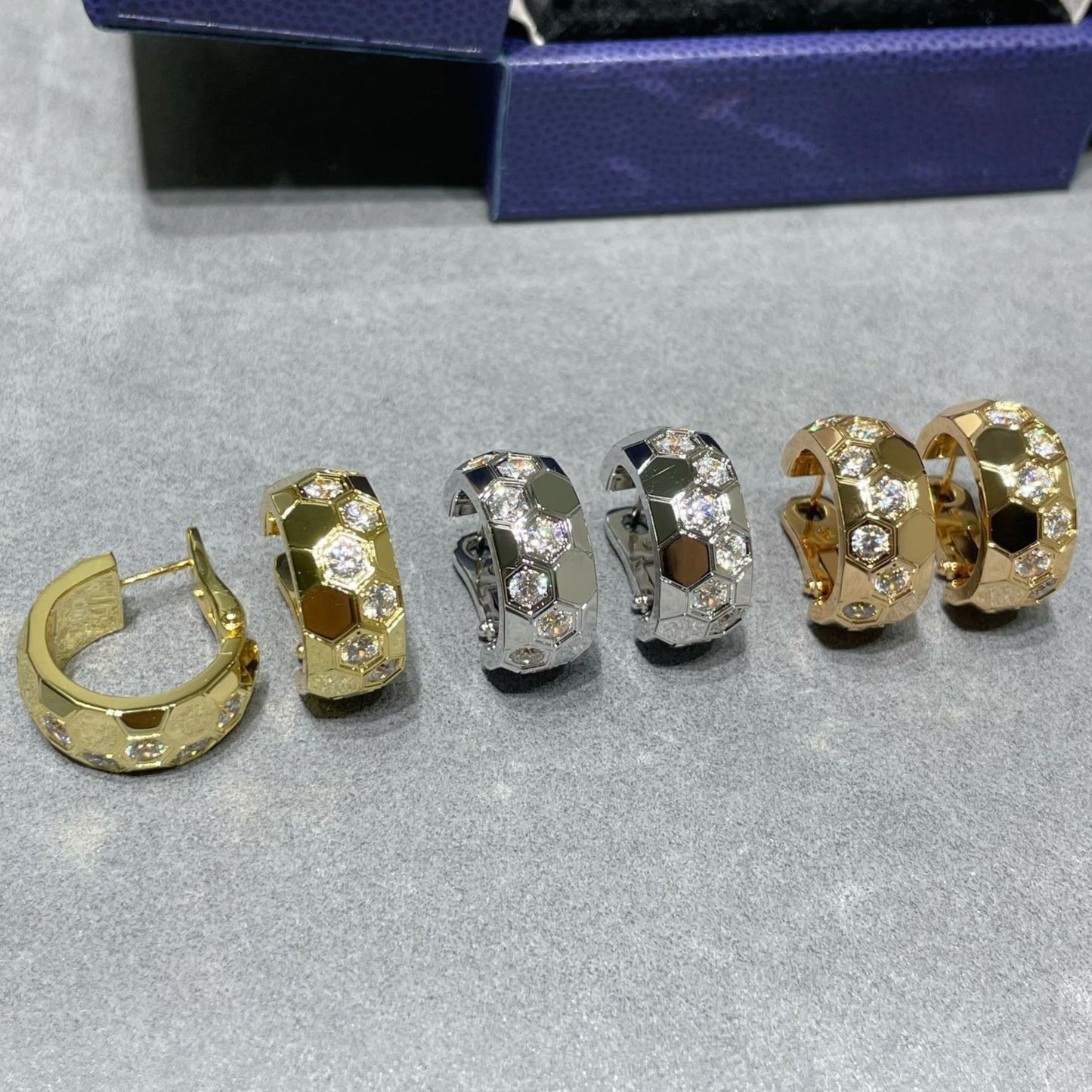 [Marin-Jewelry]BEE LOVE DIAMOND HOOP EARRINGS