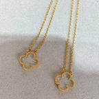 [Marin]CLOVER ROCK CRYSTAL ROSE GOLD NECKLACE