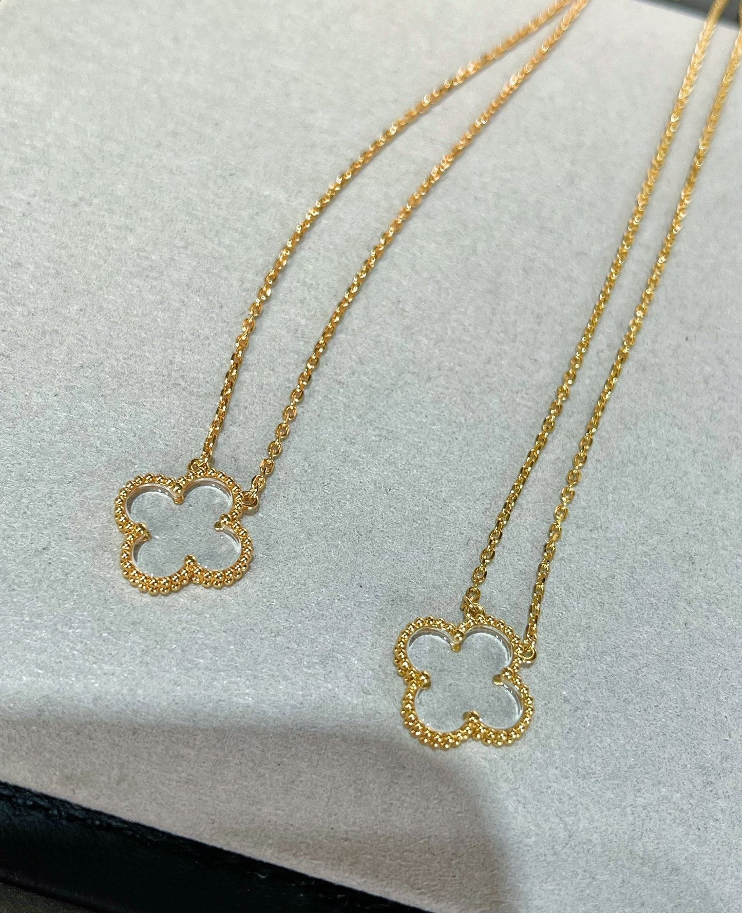 [Marin-Jewelry]CLOVER ROCK CRYSTAL Marin-Jewelry GOLD NECKLACE