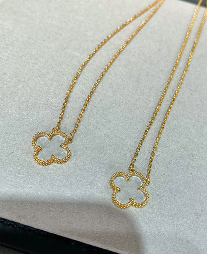 [Marin-Jewelry]CLOVER ROCK CRYSTAL Marin-Jewelry GOLD NECKLACE