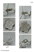[Marin]CLOVER 25MM LARGE PENDANT DIAMOND PAVED SILVER NECKLACE