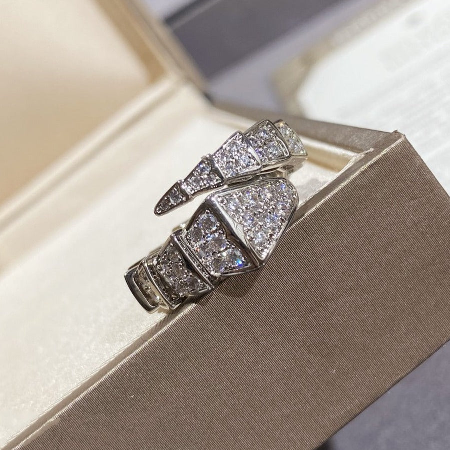 [Marin]SERPENTI LARGE RING SILVER DIAMOND PAVED