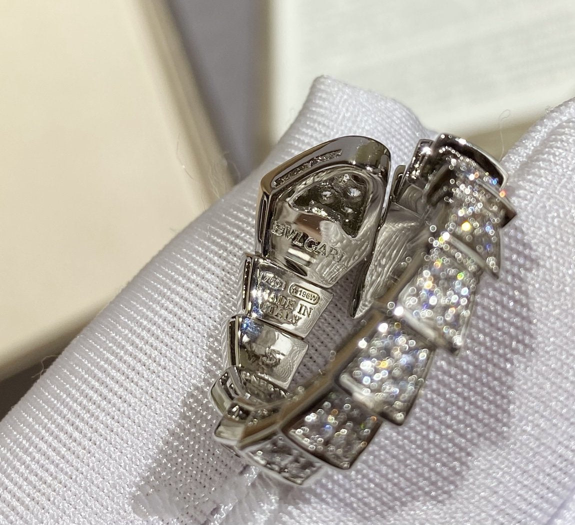 [Marin]SERPENTI LARGE RING SILVER DIAMOND PAVED
