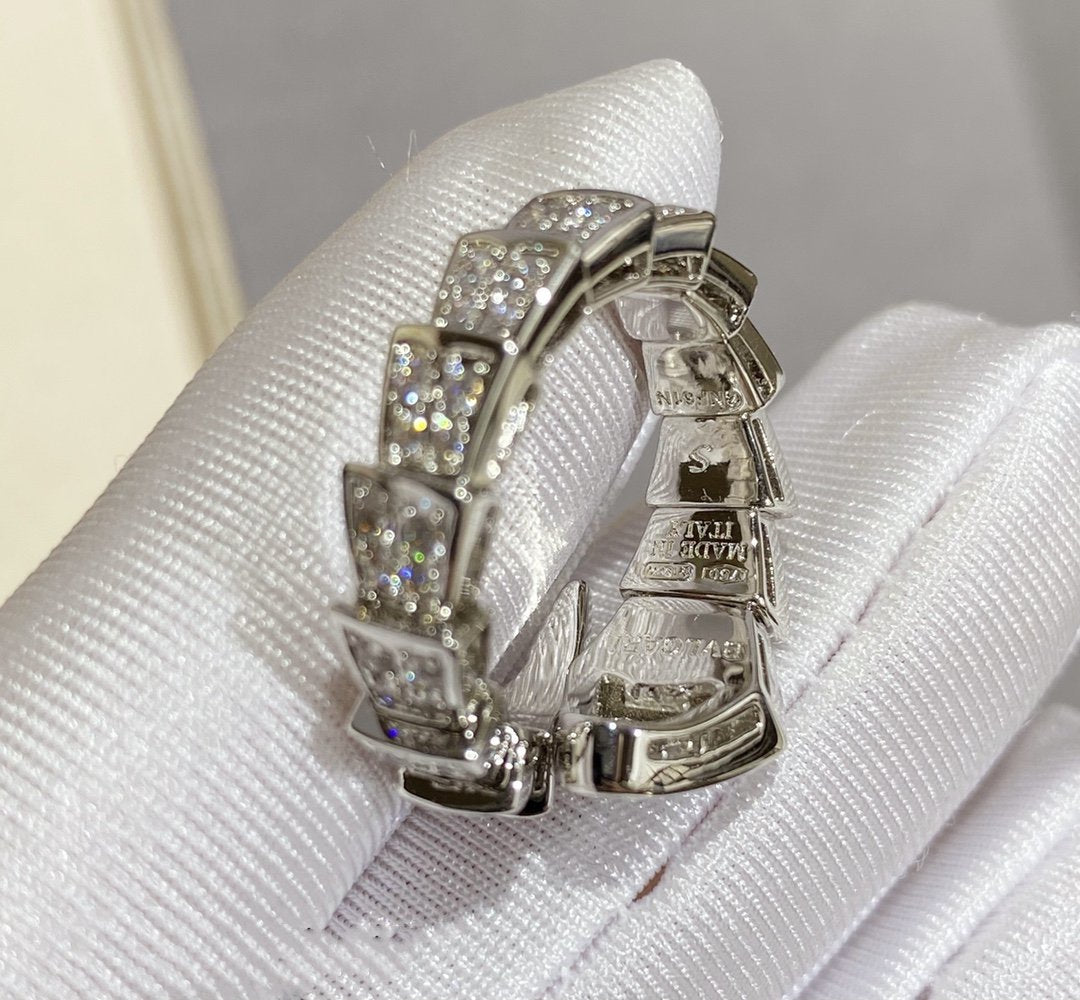 [Marin]SERPENTI LARGE RING SILVER DIAMOND PAVED