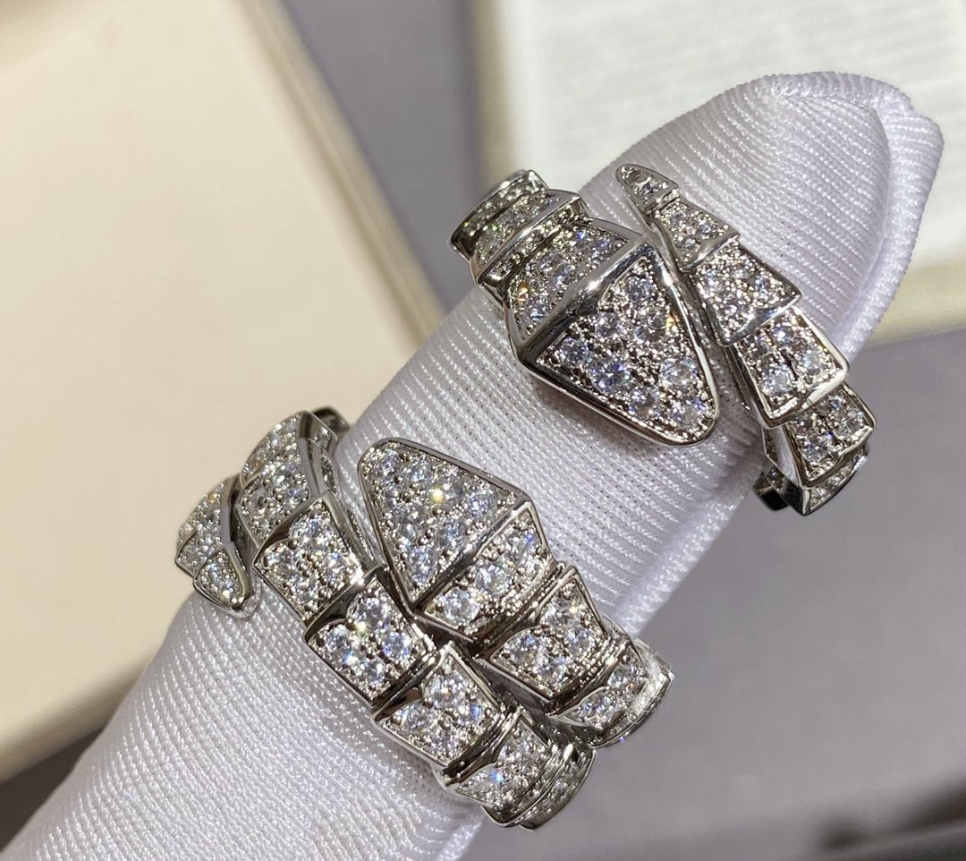[Marin]SERPENTI LARGE RING SILVER DIAMOND PAVED