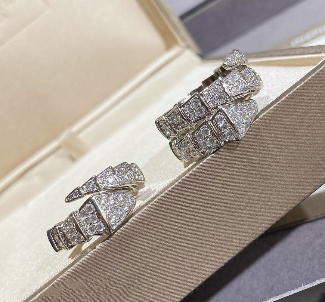 [Marin]SERPENTI LARGE RING SILVER DIAMOND PAVED