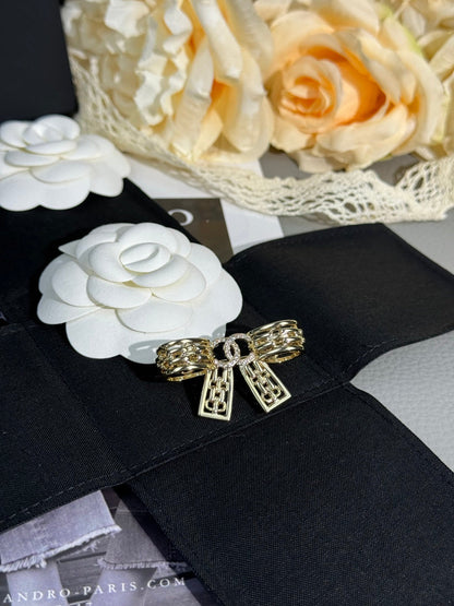 [Marin-Jewelry]25K Hollow Bow Brooch