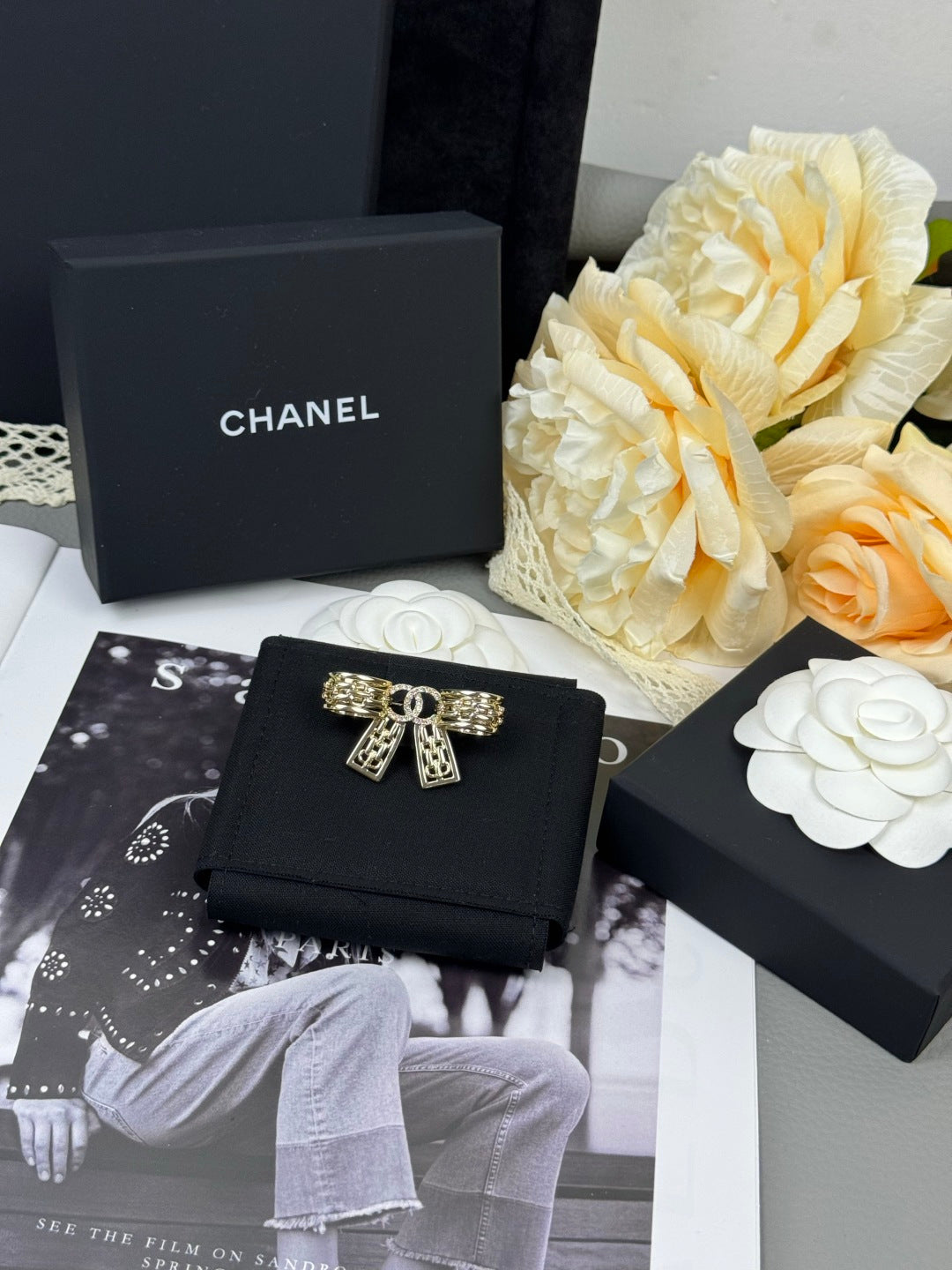 [Marin-Jewelry]25K Hollow Bow Brooch