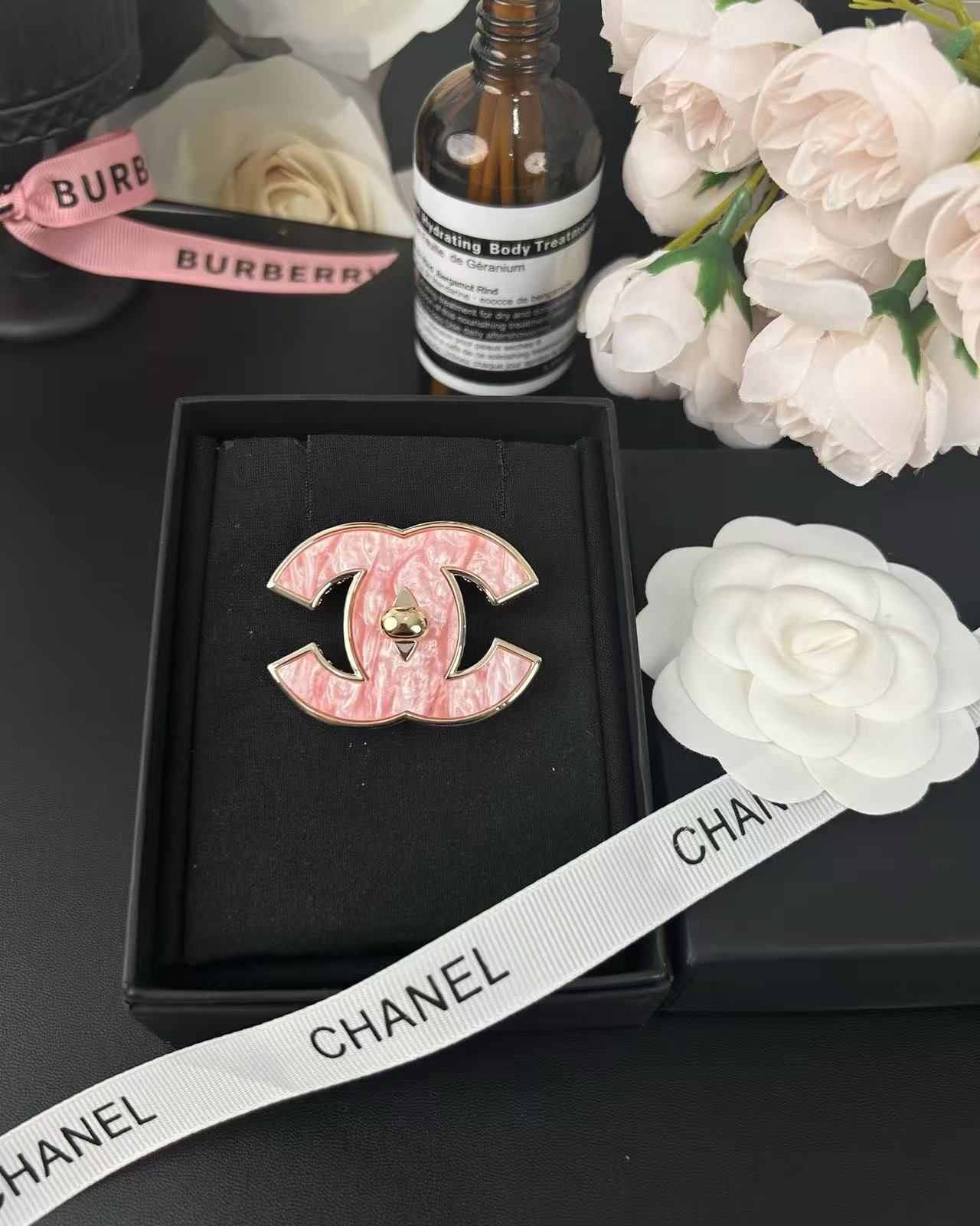 [Marin-Jewelry]Pink Resin Classic Brooch 5cm