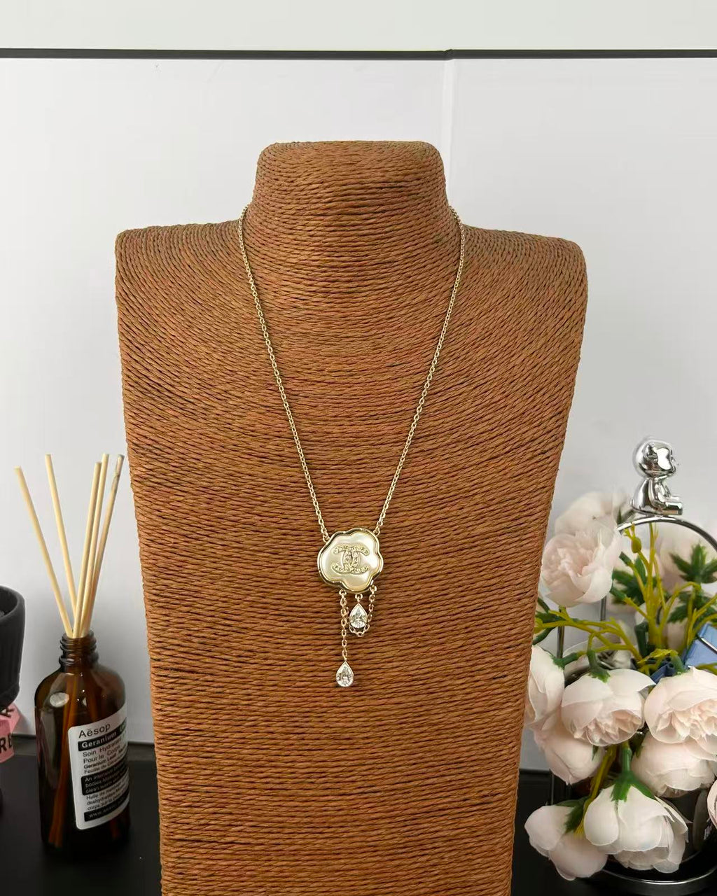 [Marin]Cloud Pearl Collier Pendentif Chaîne Nacre Diamant