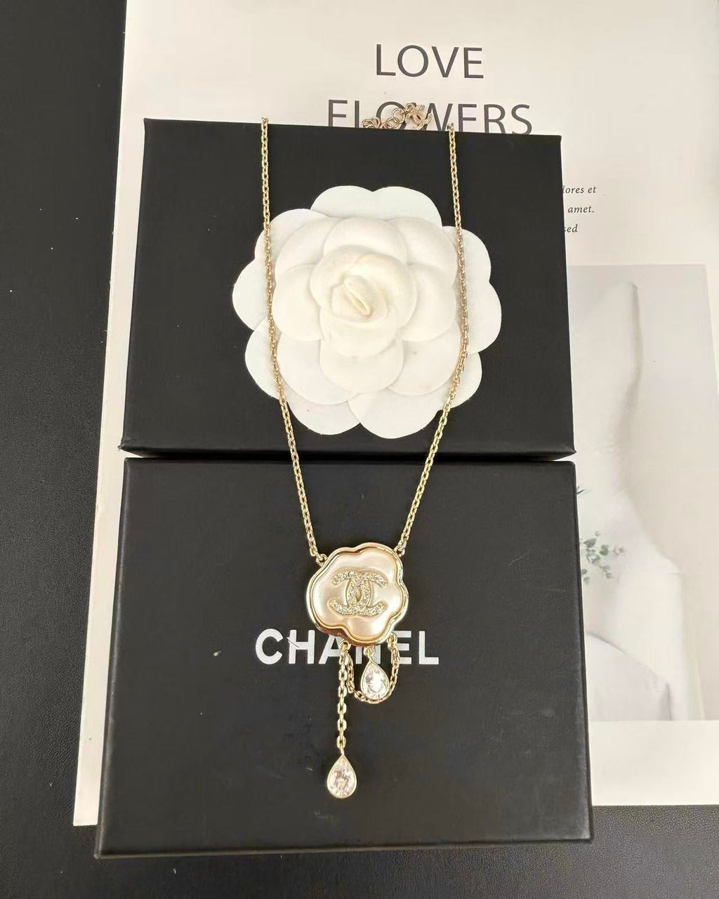 [Marin]Cloud Pearl Collier Pendentif Chaîne Nacre Diamant