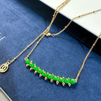 [Marin]New Arrival: Green Bead Rivet Necklace