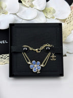 [Marin]VOLTE New Blue Floral Double-Layer Bracelet