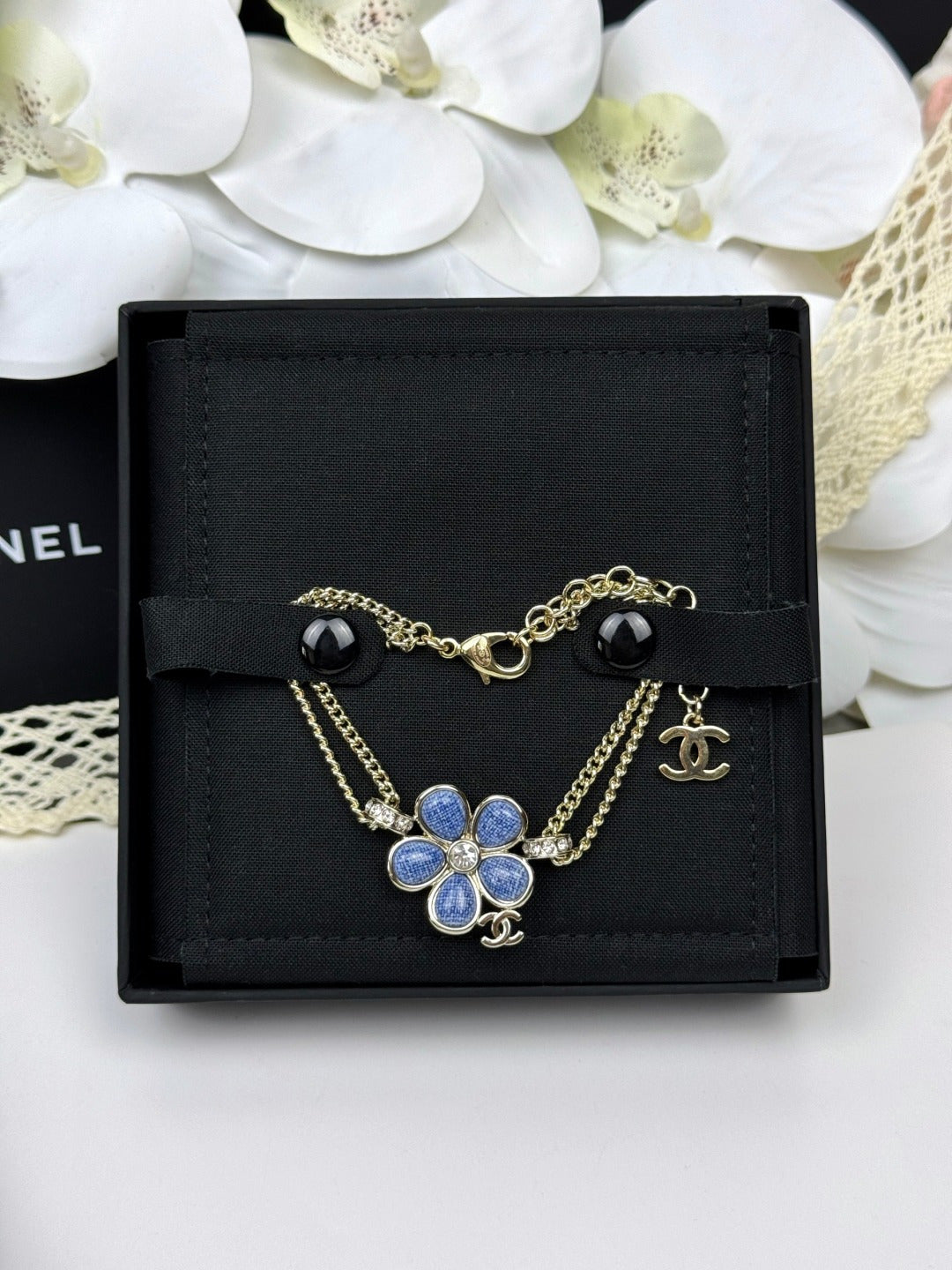 [Marin]VOLTE New Blue Floral Double-Layer Bracelet