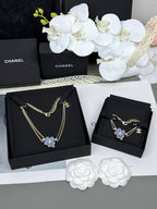 [Marin]VOLTE New Blue Floral Double-Layer Bracelet