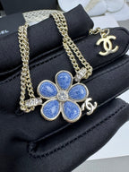 [Marin]VOLTE New Blue Floral Double-Layer Bracelet