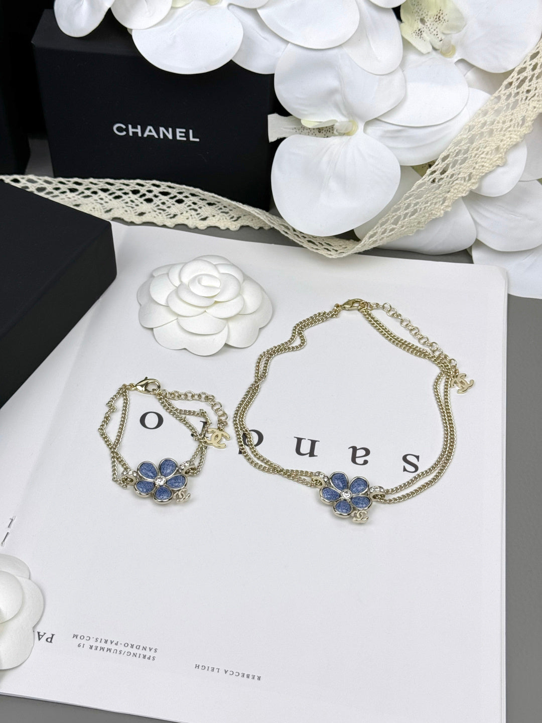 [Marin-Jewelry]VOLTE New Blue Floral Double-Layer Bracelet